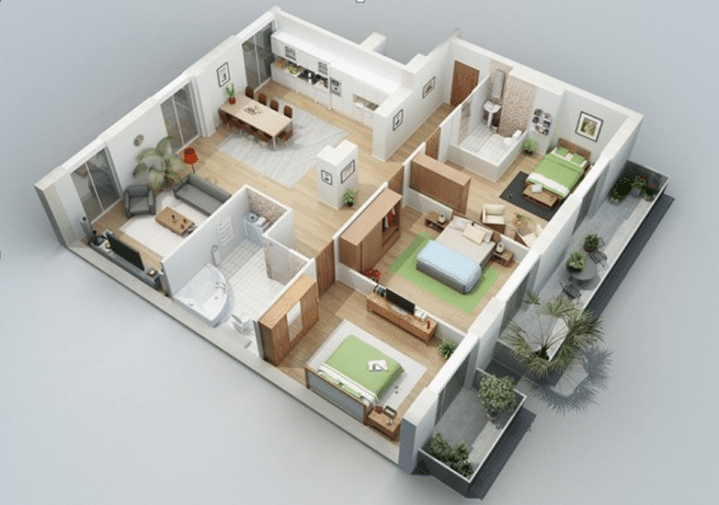  Desain  Rumah  Minimalis 1 Lantai  3 Kamar 